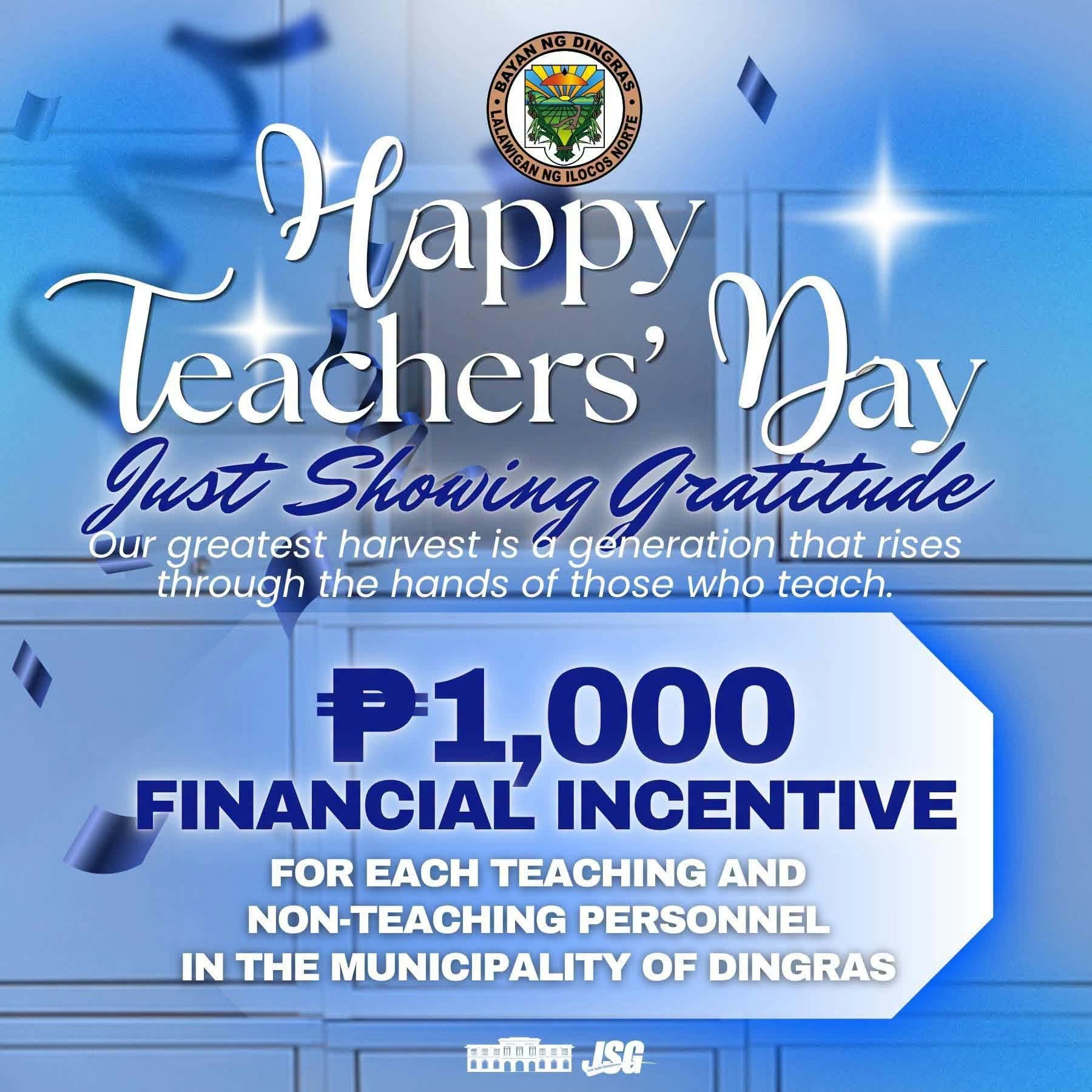 Ilocos Norte town gives teachers, staff P1,000 Teachers’ Day incentive