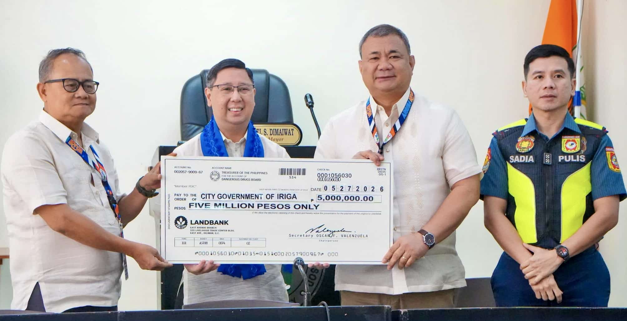 DDB grants ₱5M for Iriga’s first community drug rehab center