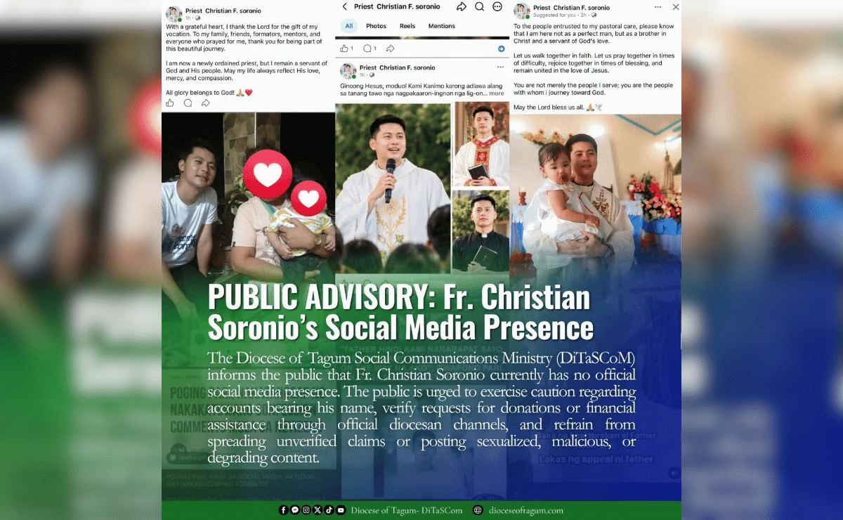 Tagum diocese: Refrain from sexualized comments on ‘handsome’ priest