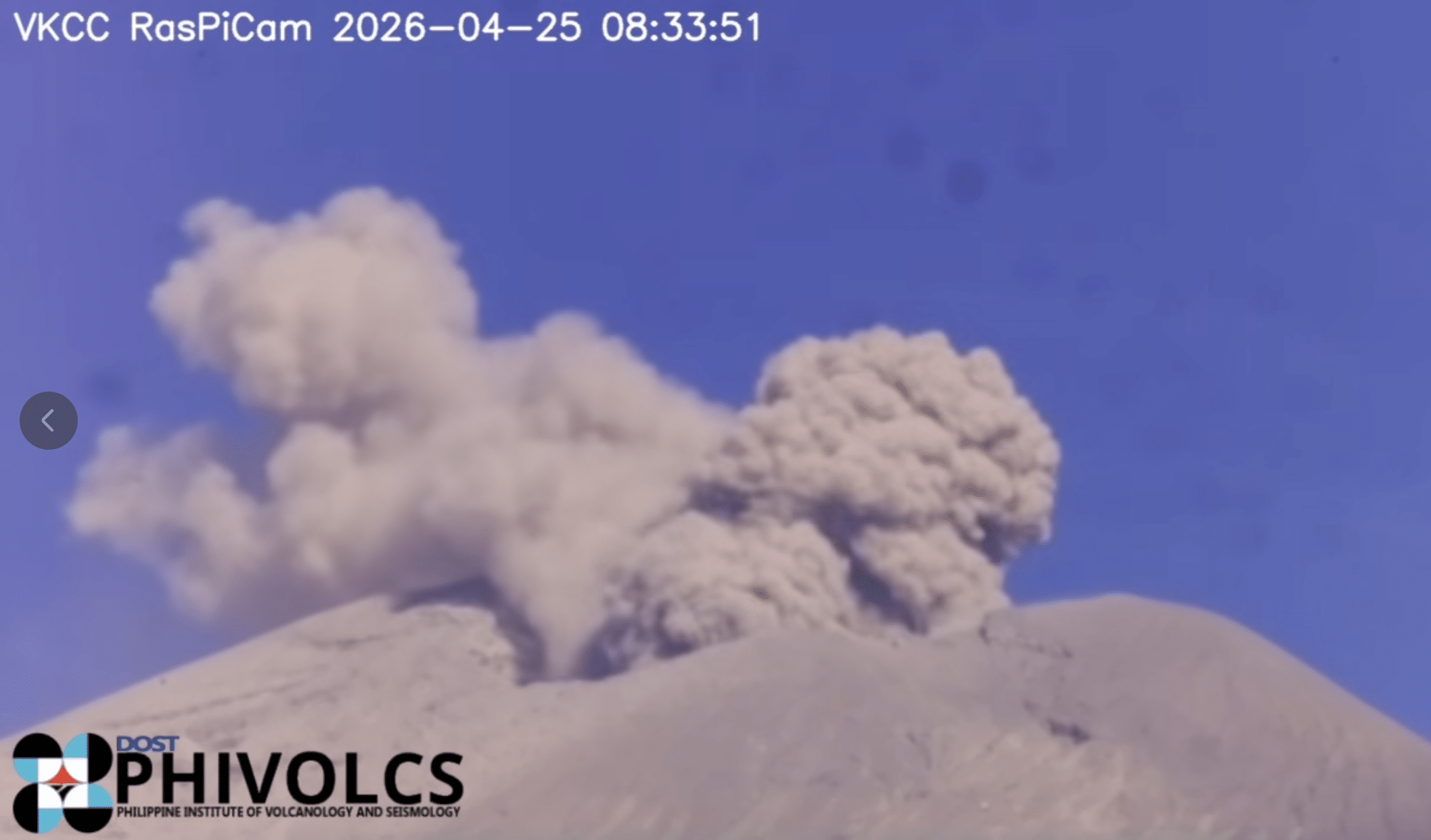 Kanlaon Volcano in Negros Island spews ash Saturday morning (April 25)