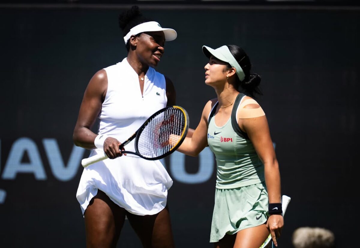 Alex Eala and Venus Williams during their semifinals match in the Bad Homburg Open doubles