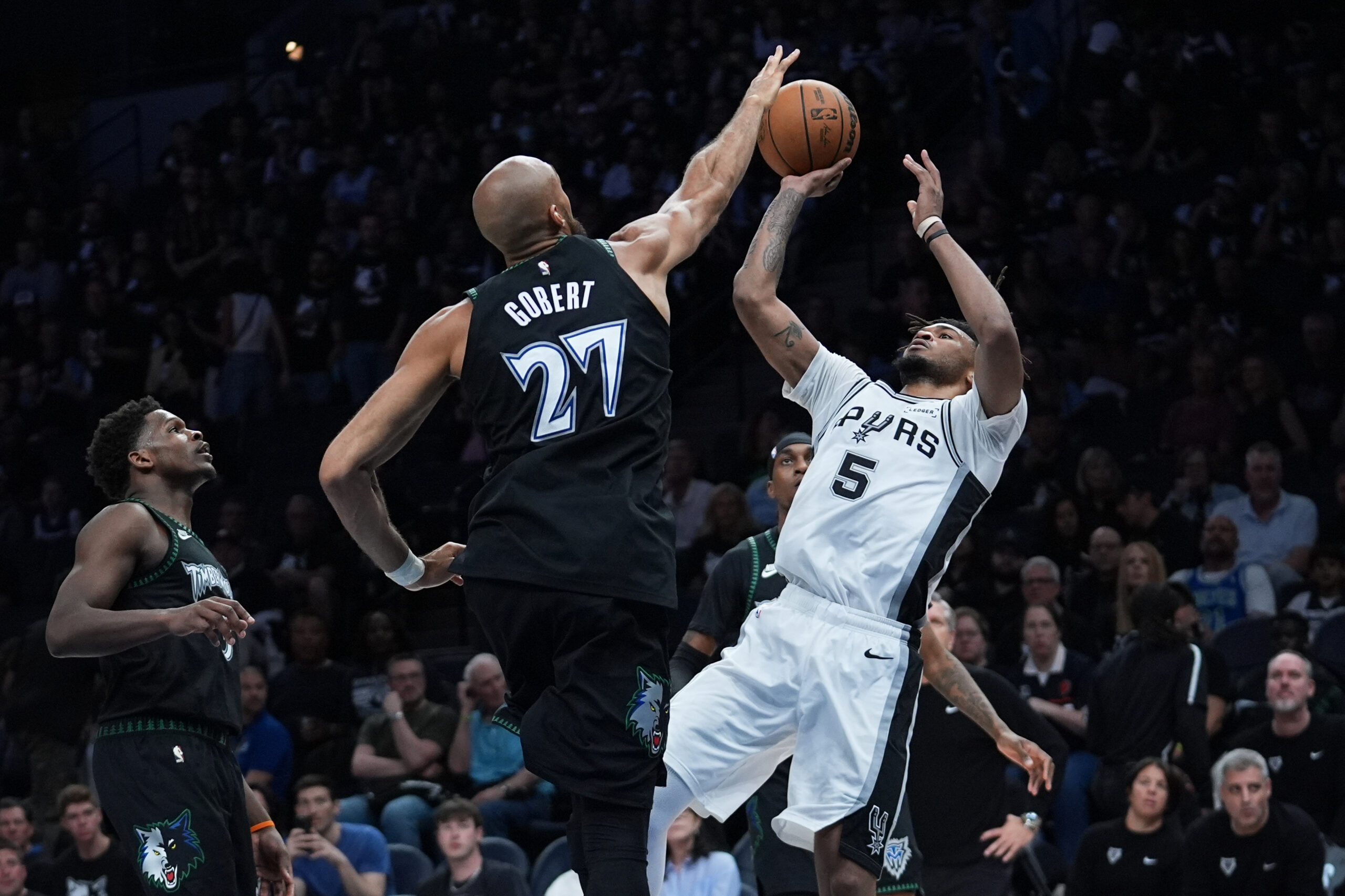 NBA scores today NBA Playoffs Spurs vs Timberwolves Stephon Castle