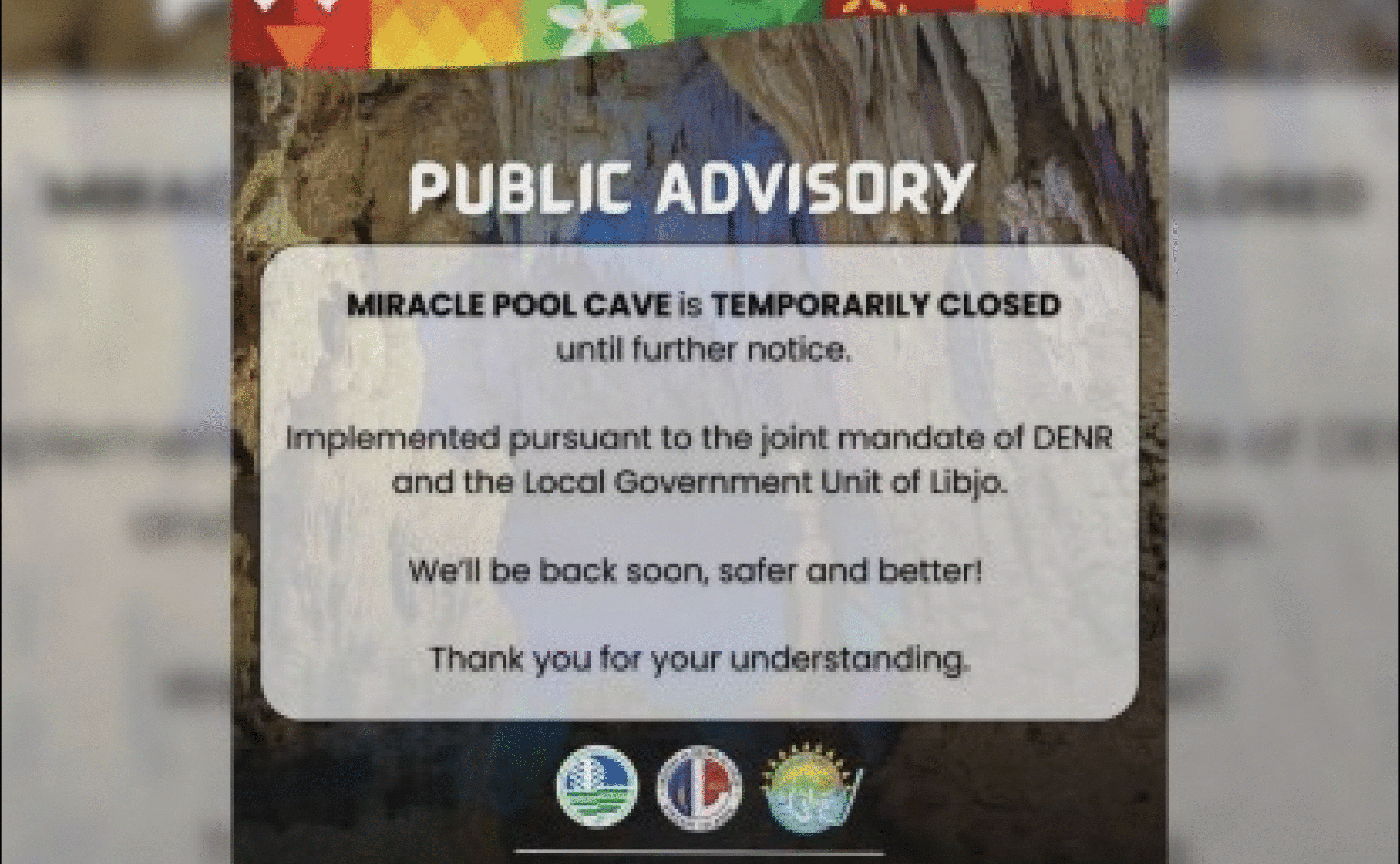 Pool cave in Dinagat Islands temporary closed to visitors