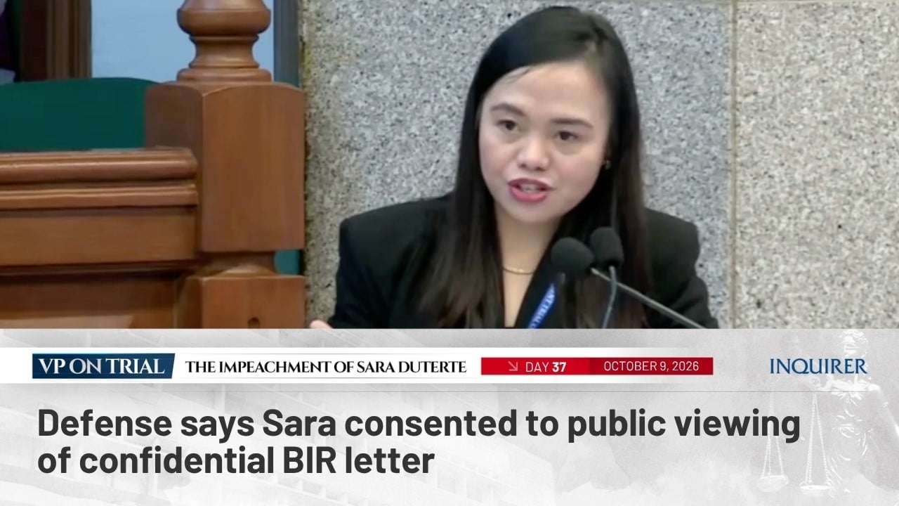 Defense says Sara consented to public viewing of confidential BIR letter