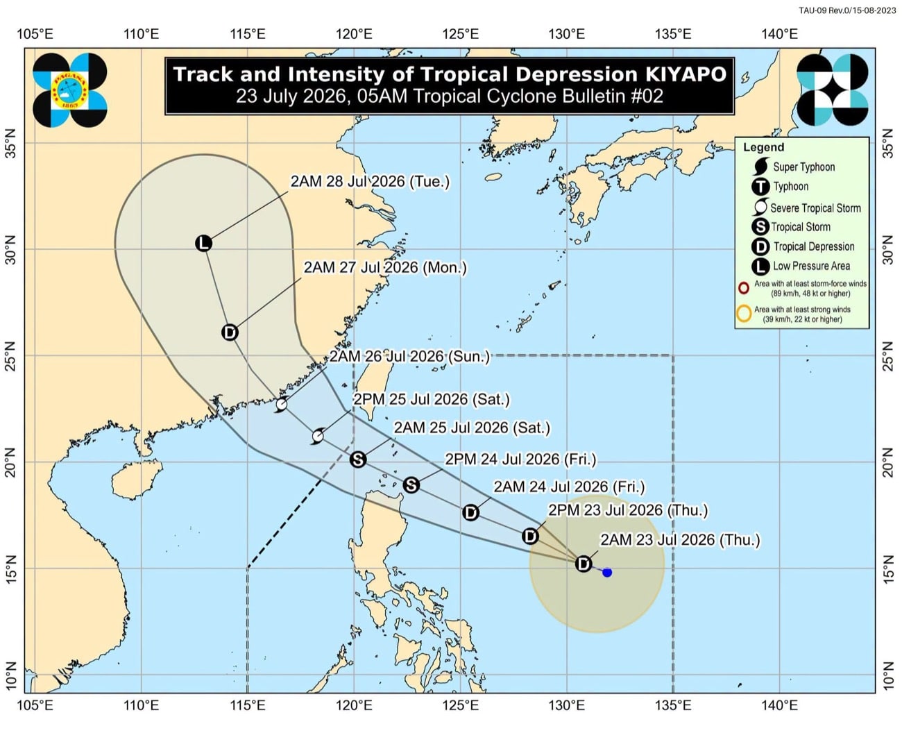 Pagasa: Wind Signal No. 1 raised over parts of N. Luzon due to Kiyapo