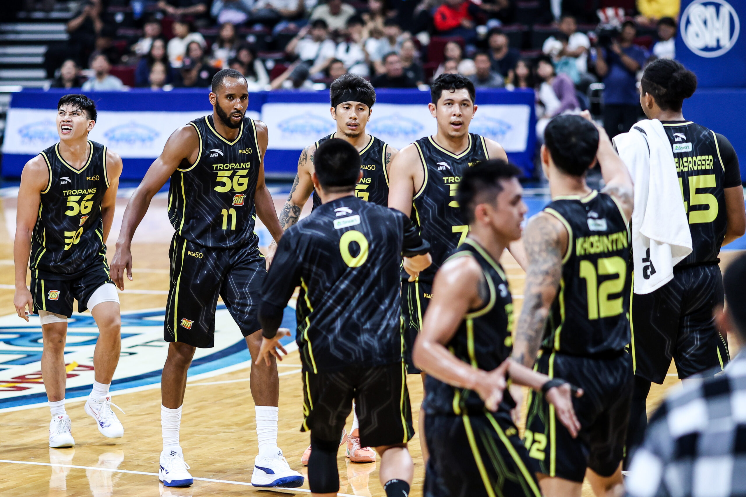 TNT Tropang 5G during a game vs San Miguel Beermen in the 2026 PBA Governors' Cup.