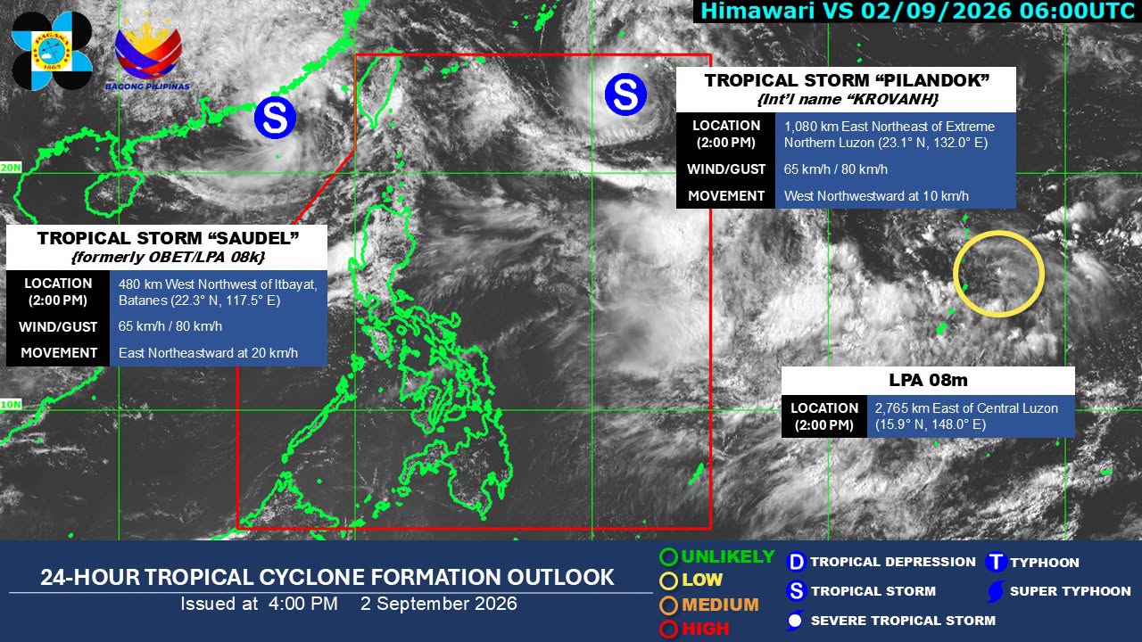 Wet, windy Thursday parts of Luzon, Visayas on Thursday – Pagasa