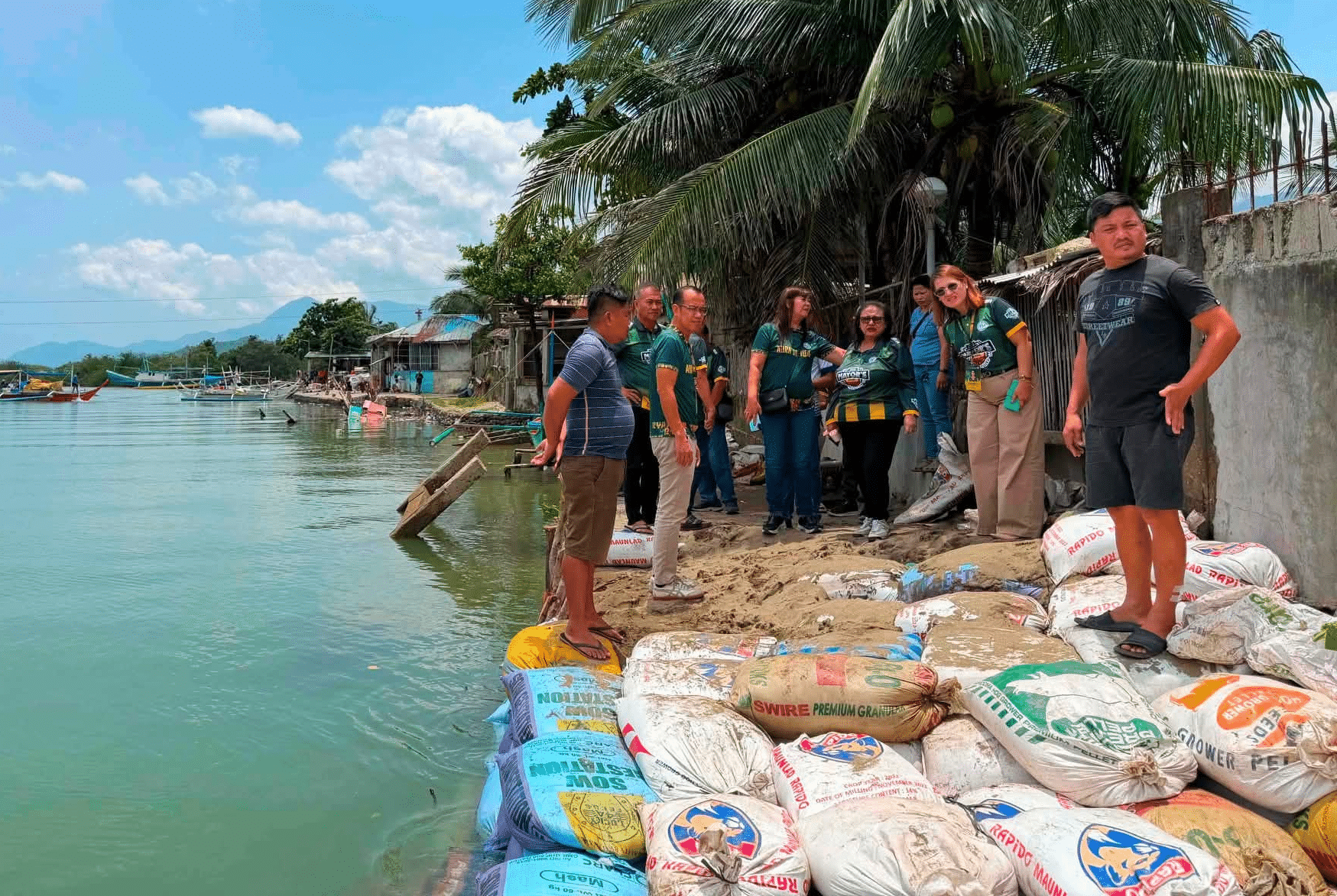 Emergency earth dike built in Abra de Ilog, Occidental Mindoro