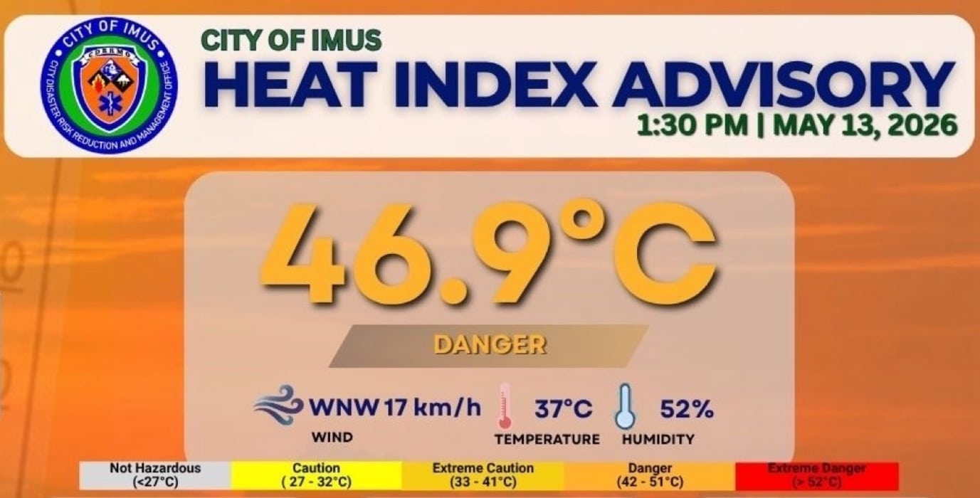 Imus City heat index soars to dangerous 46.9°C