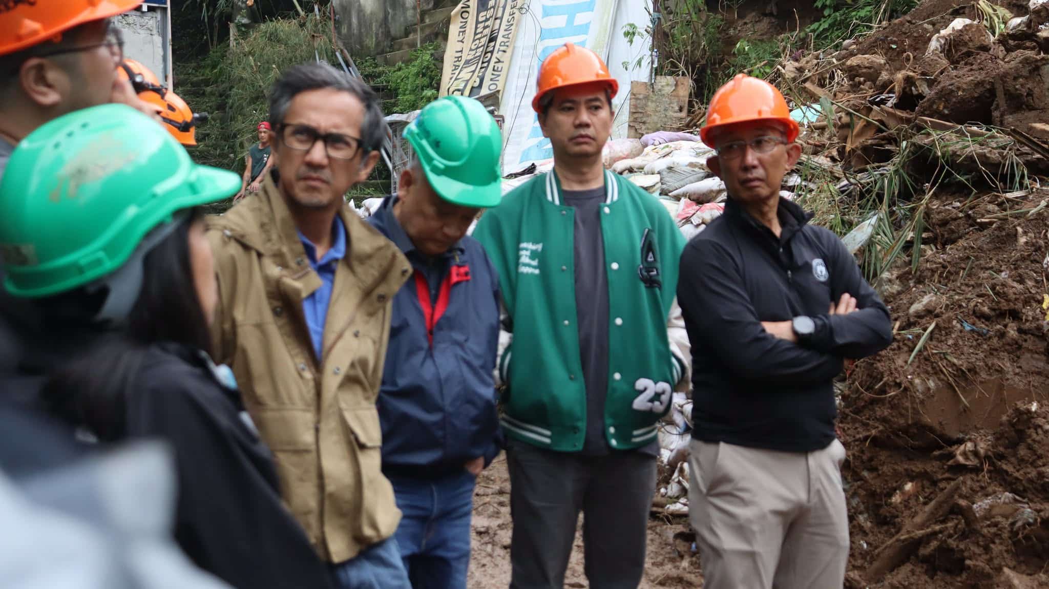 DPWH chief visits landslide-hit area in Baguio, inspects other infra