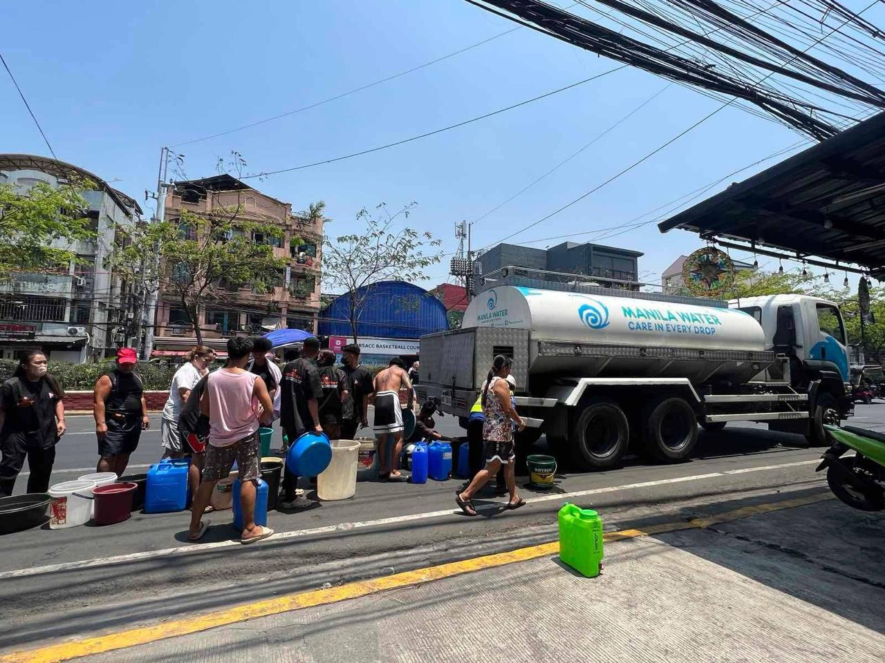 Manila Water assisting Maynilad with deployment of tankers in Tondo