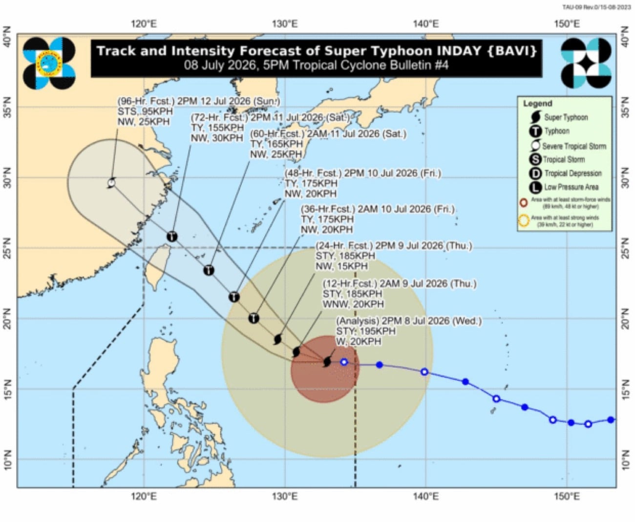 Inday maintains strength; 12 Northern Luzon areas under Signal No. 1