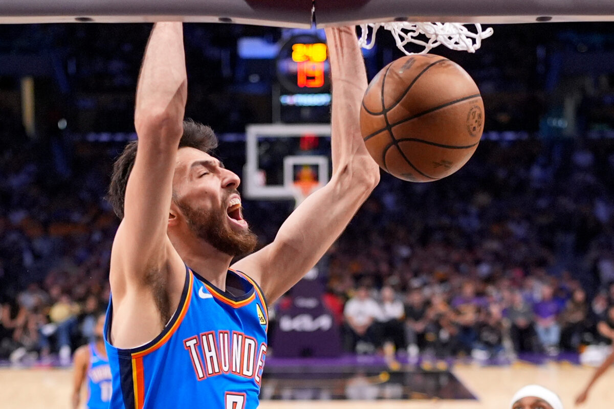 NBA scores today Chet Holmgren Thunder vs Lakers Game 4 NBA Playoffs