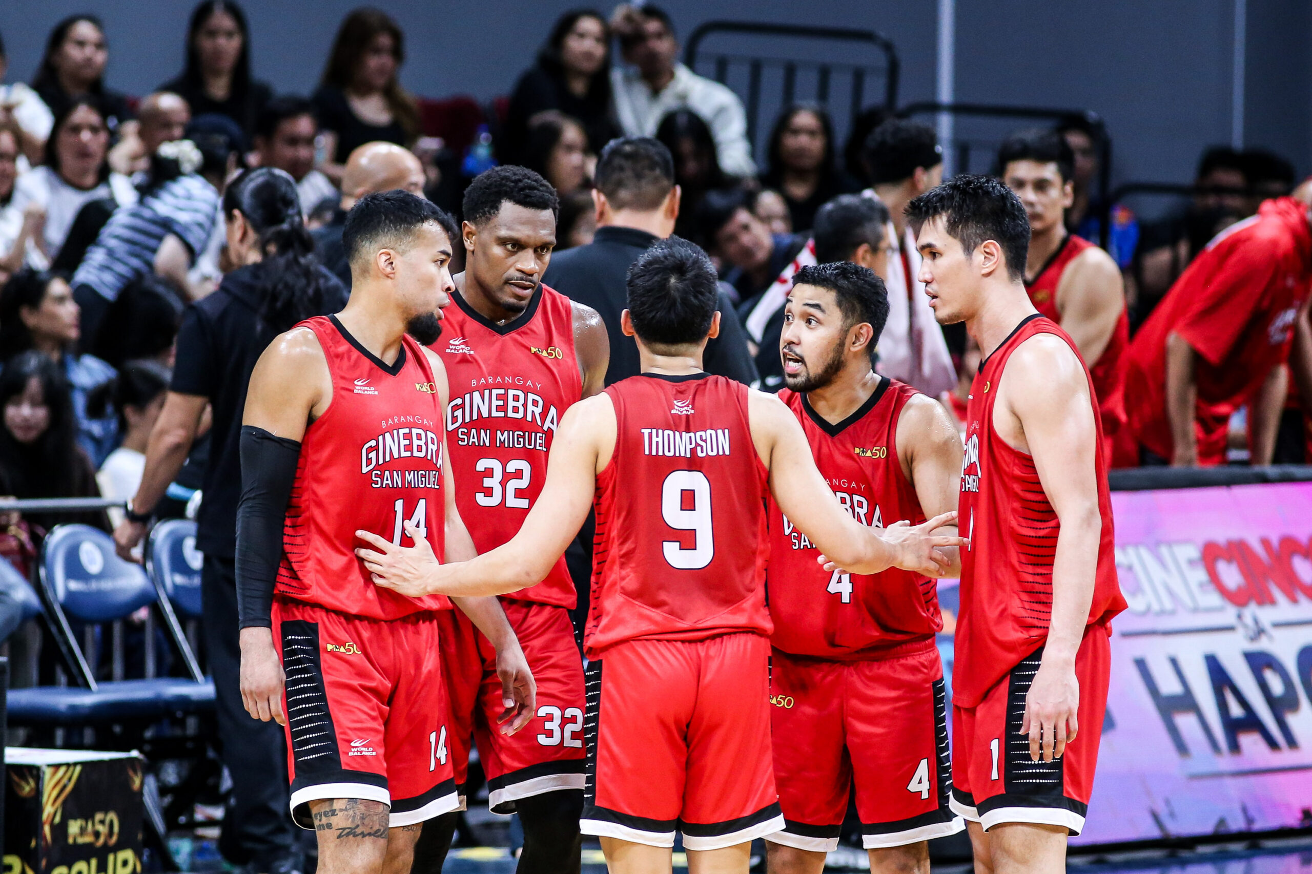 TNT Tropang 5G during a game vs Barangay Ginebra Gin Kings in the 2026 PBA Commissioner's Cup.