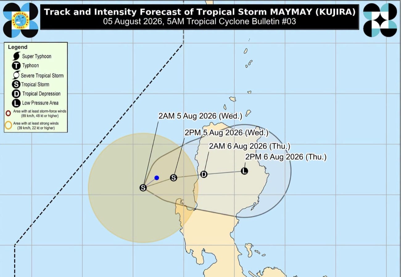 Signals hoisted over areas in Luzon due to TS Maymay — Pagasa