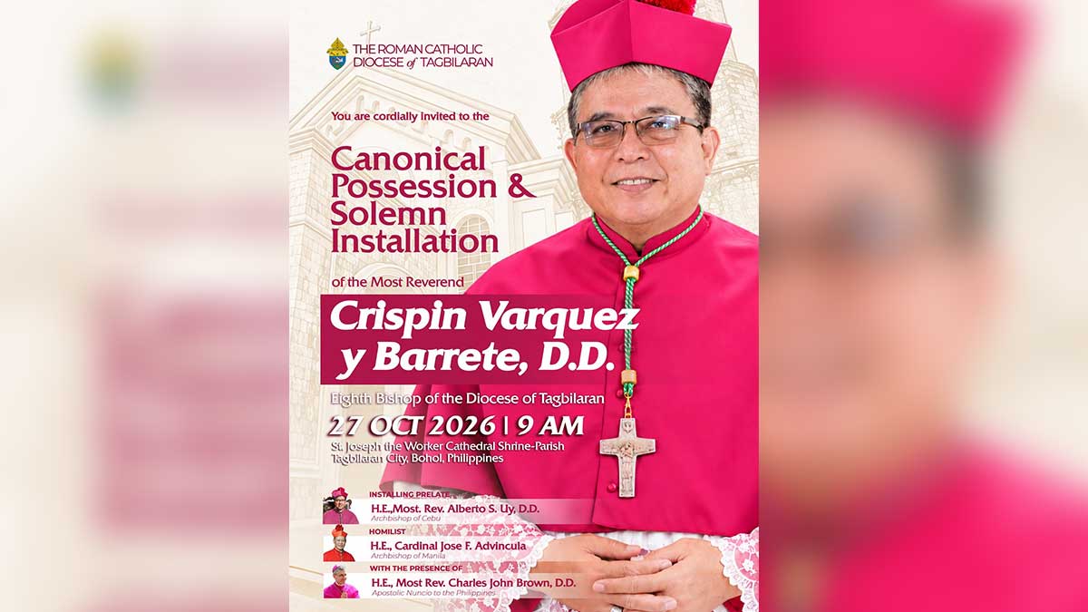Varquez to be installed as eighth bishop of Tagbilaran