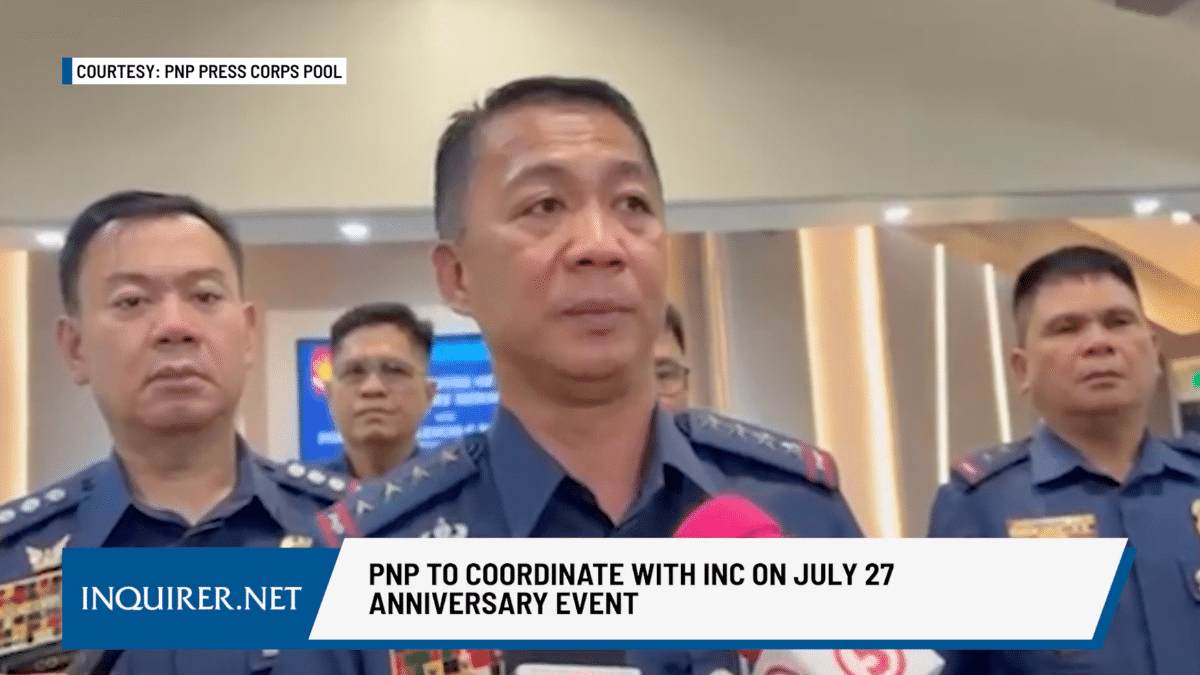 WATCH: PNP to coordinate with INC ahead of July 27 celebration