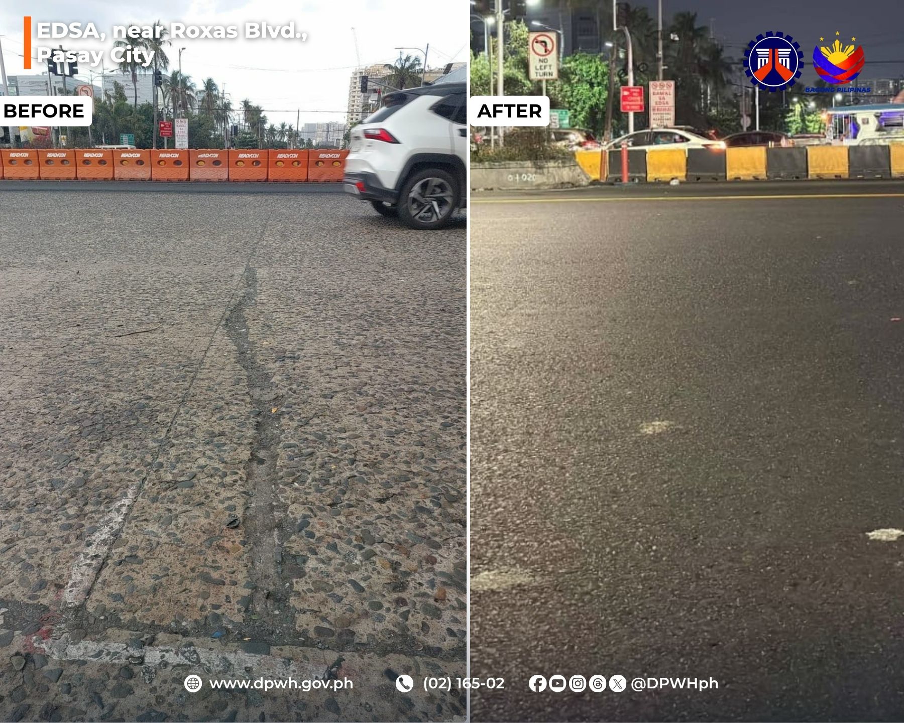 DPWH completes phase 1 of Edsa rehab works