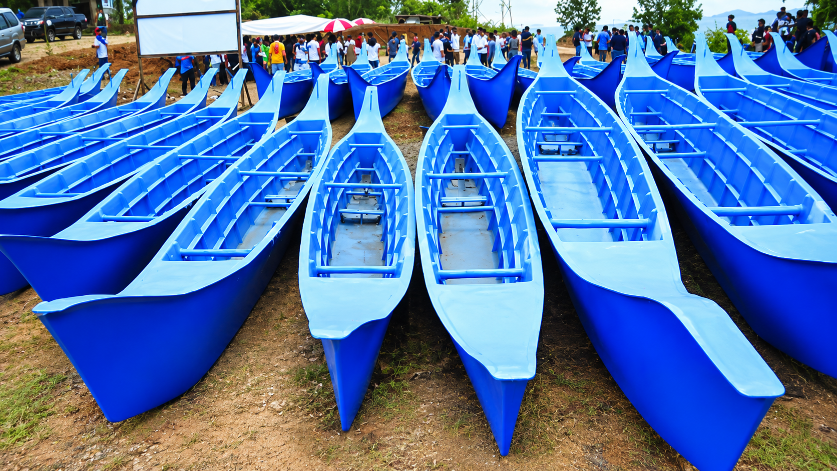 50 fiberglass motorboats handed to Dinagat Islands fisherfolk