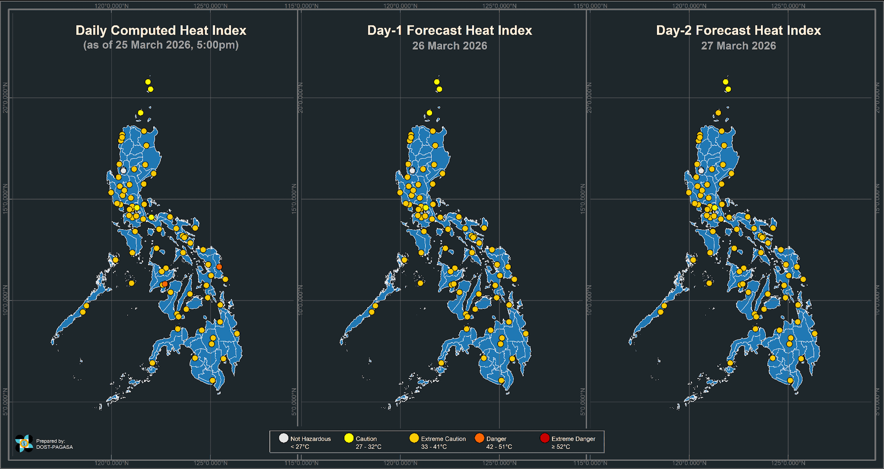 Pagasa warns of soaring heat index across PH on March 26 (Thursday)