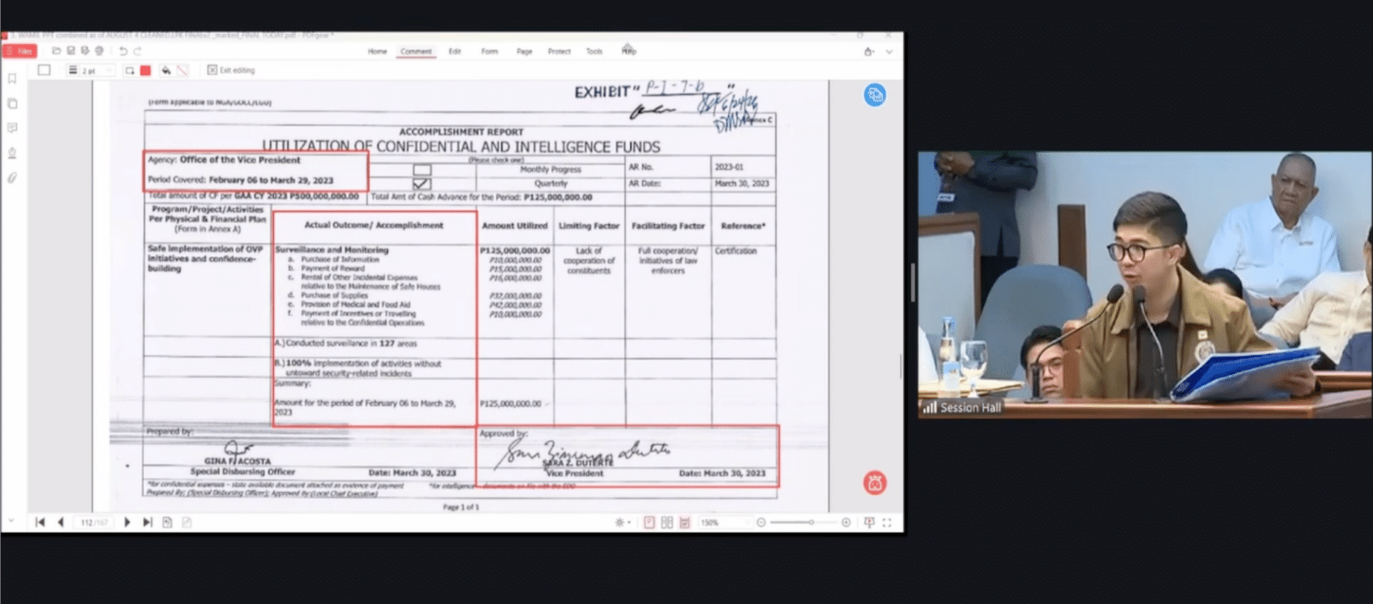 WATCH: COA witness flags non-compliant OVP confidential fund liquidation