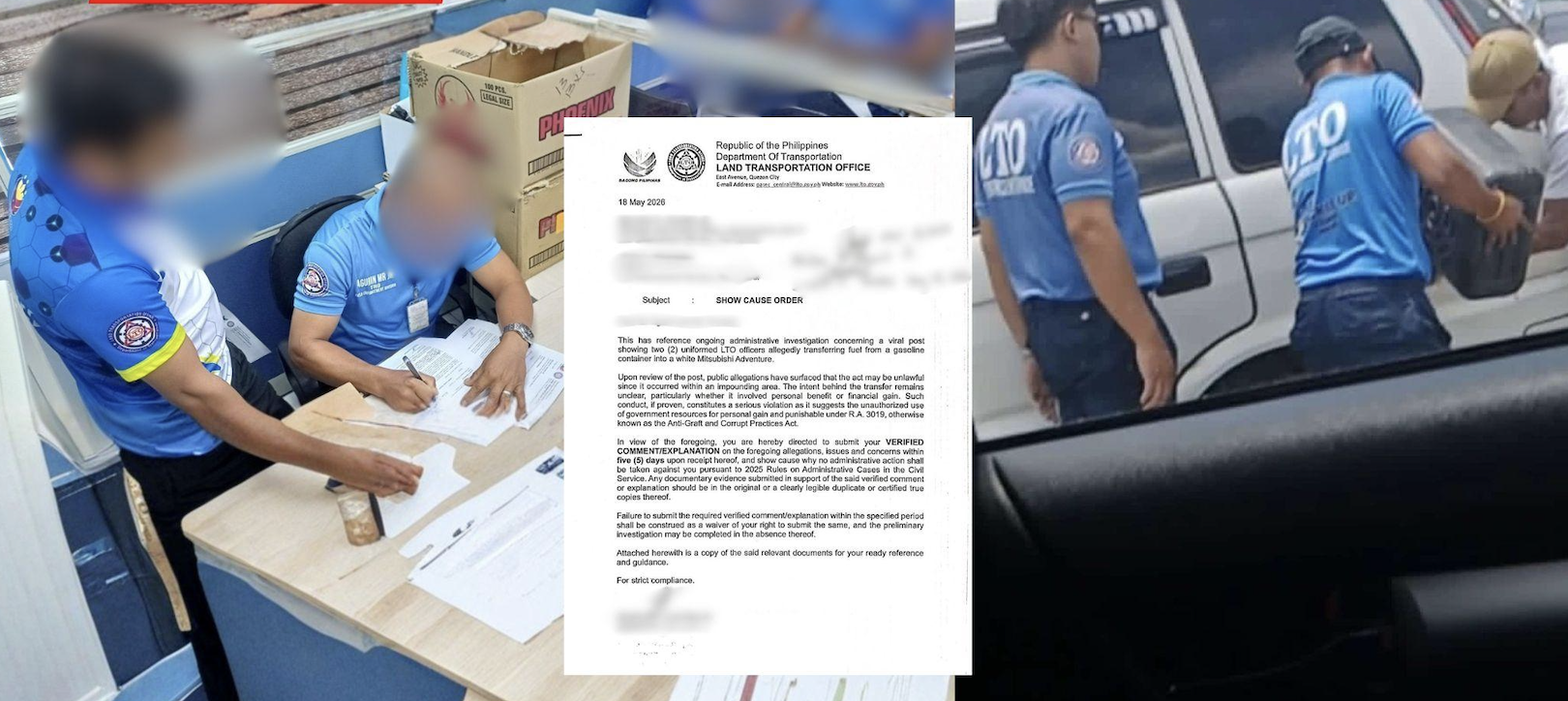 2 LTO enforcers face probe over gas siphoning at impounding area