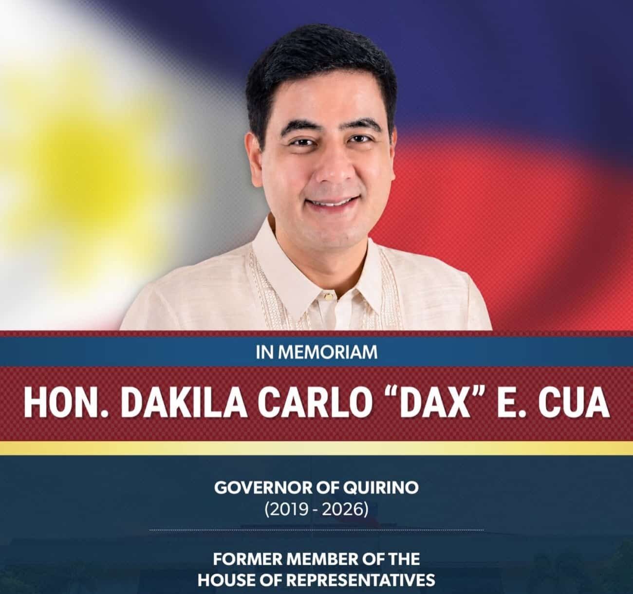House mourns passing of former lawmaker, Quirino Gov. Dax Cua