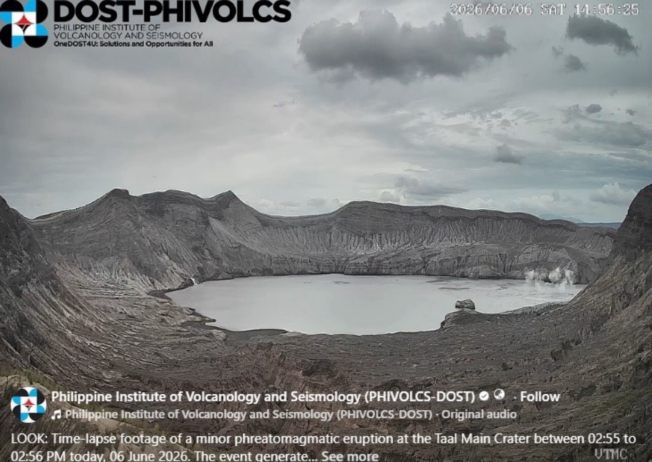 Third minor eruption this month recorded at Taal Volcano