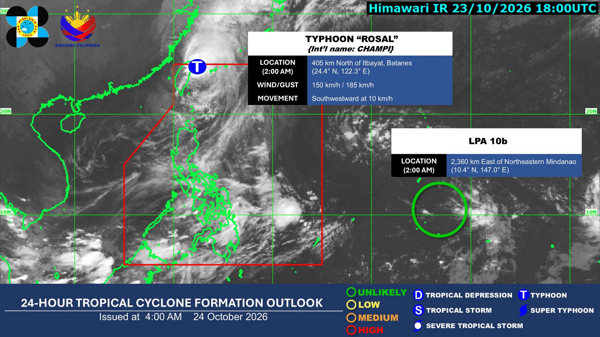 Typhoon Rosal to bring rains, gusty winds over Batanes