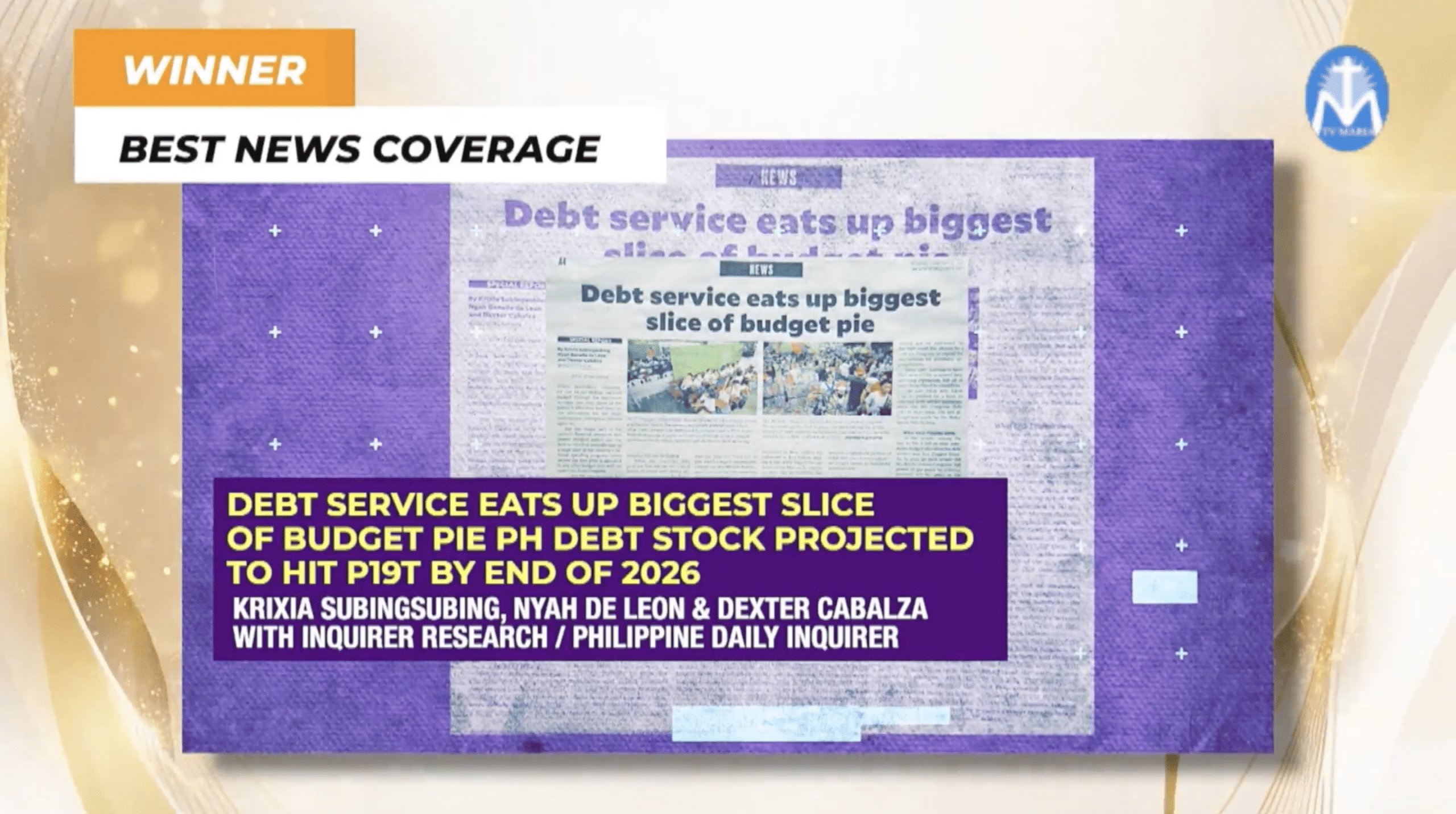 Inquirer report on PH debt burden wins Best News Coverage at 48th CMMA