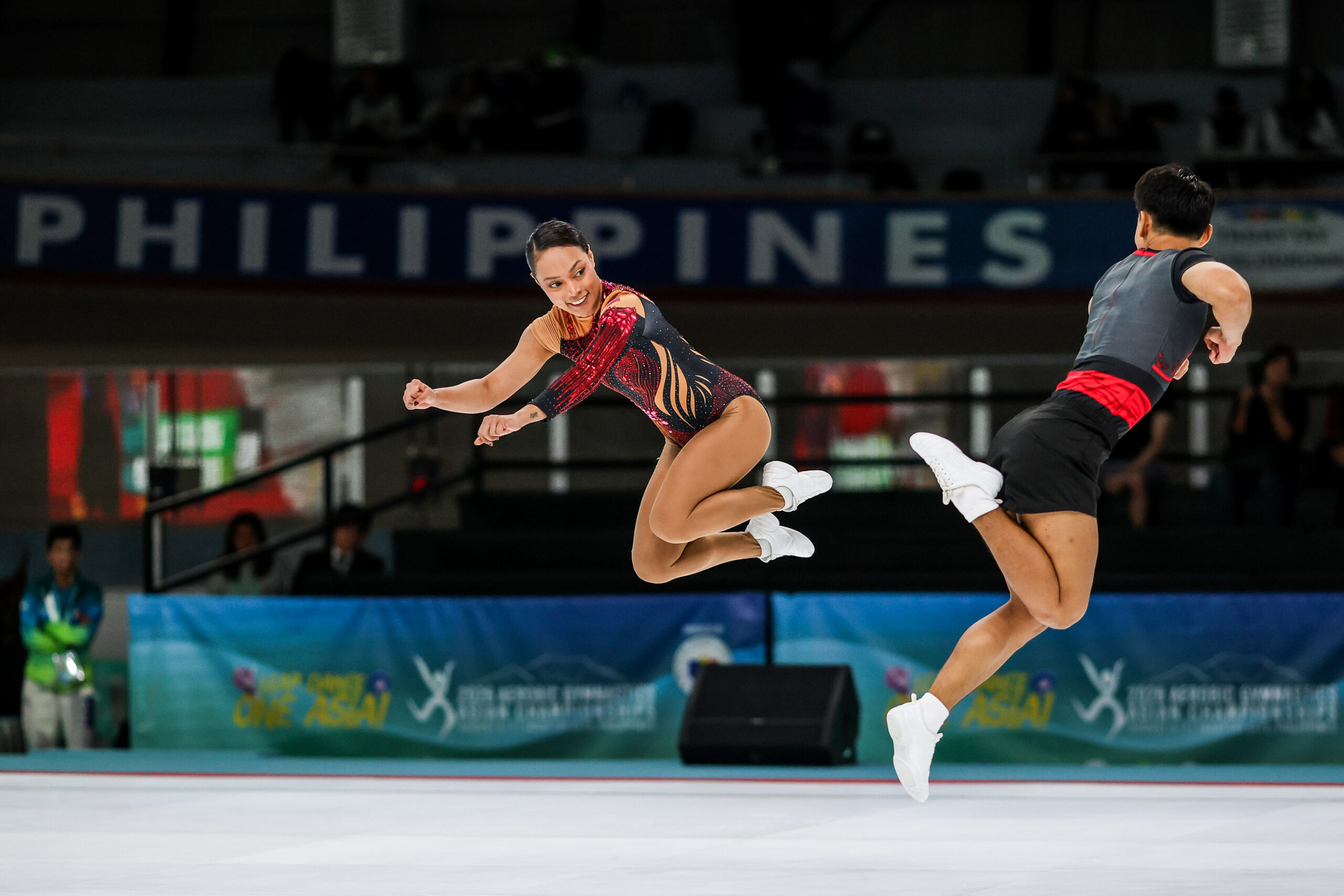 Arcenio Cadlos and Charmaine Dolar wins bronze in the mixed pair event in the seniors category at the 2026 Aerobic Gymnastics Asian Championships.