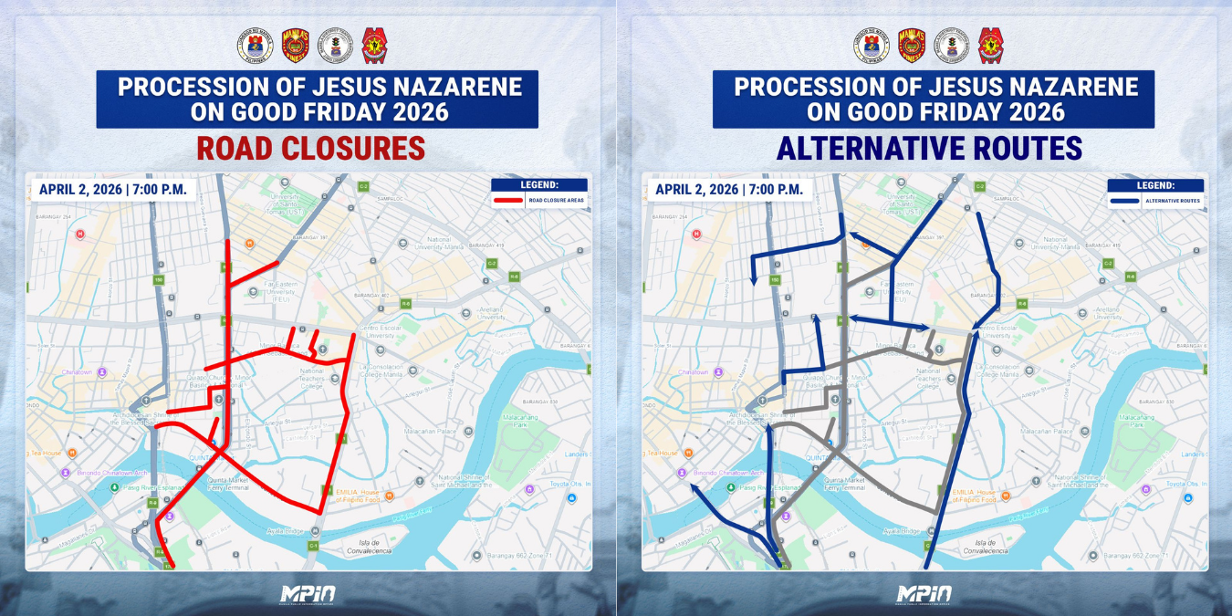 Manila lists road closures, alternate routes for Nazarene procession