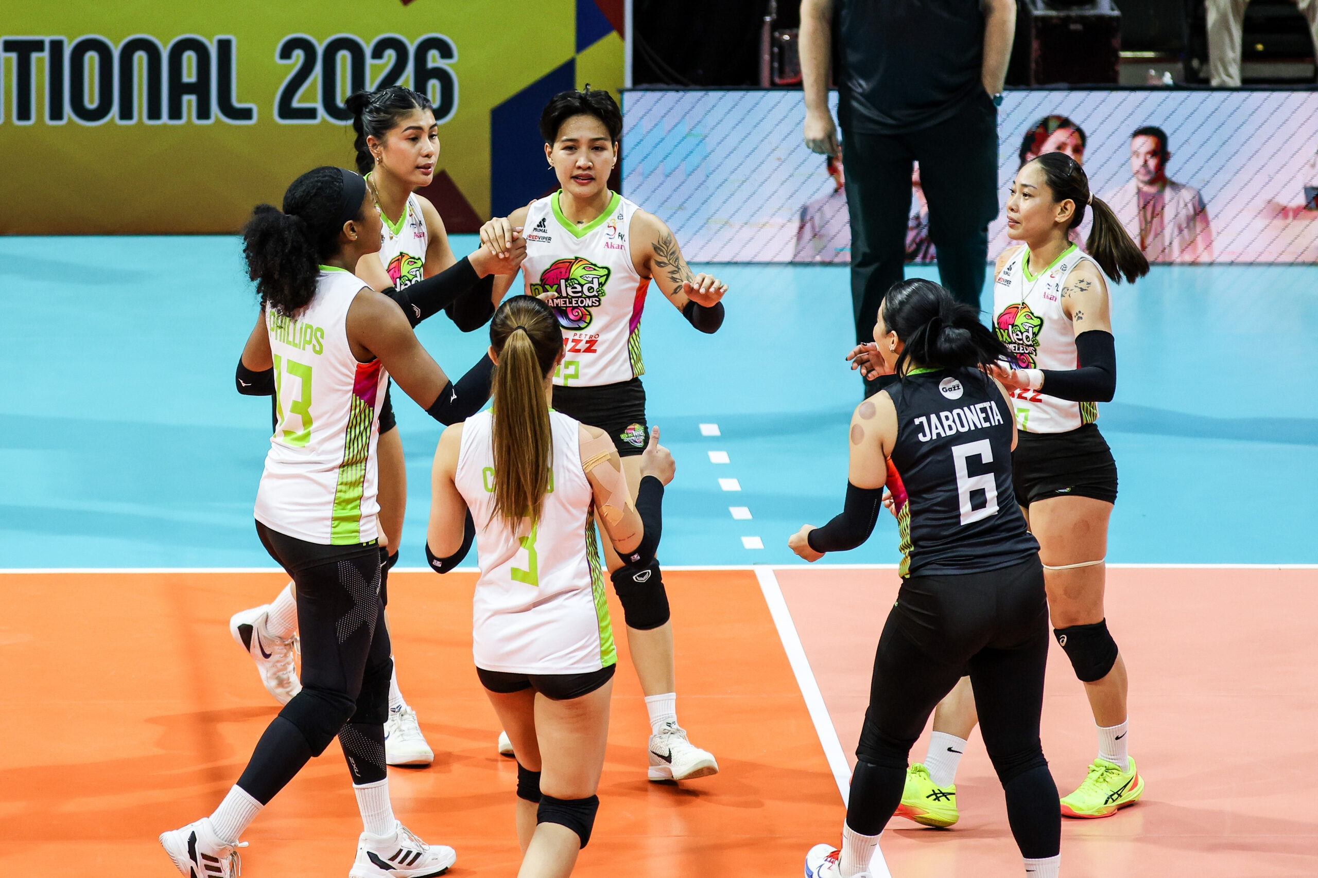 Nxled Chameleons during a game vs EST Cola of Thailand in the 2026 PVL Invitational Conference.
