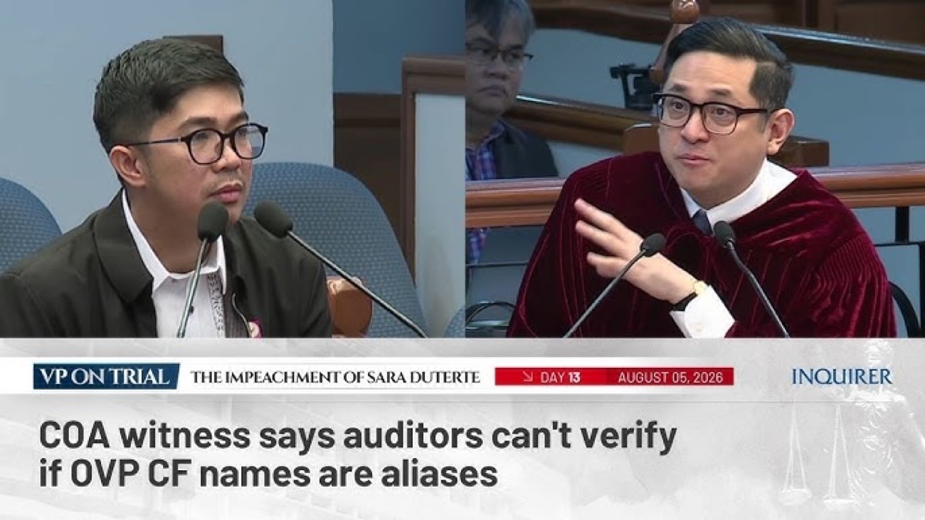 WATCH: COA witness says auditors can’t confirm OVP fund aliases