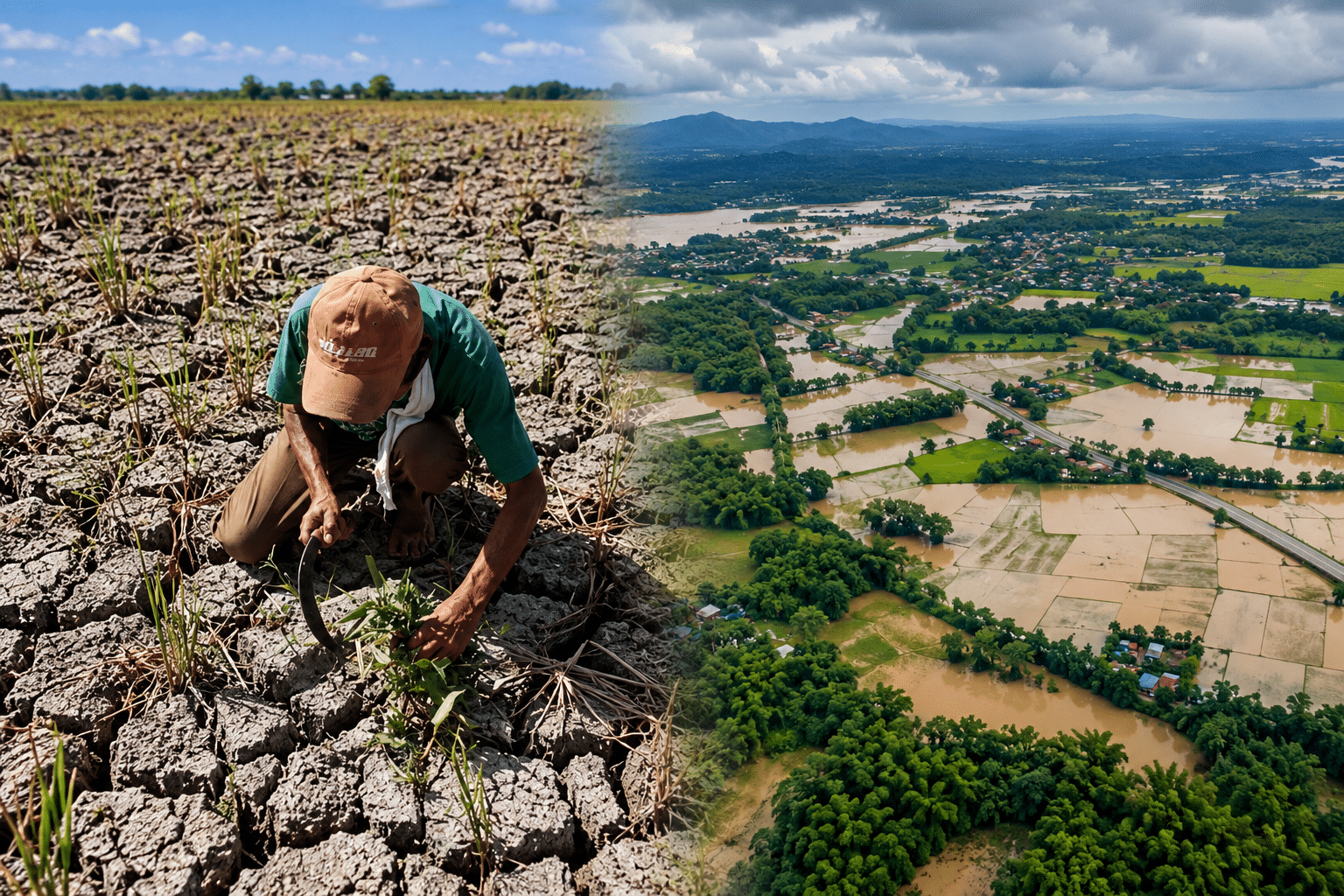 Two phases, one crisis: Floods and drought under super El Niño