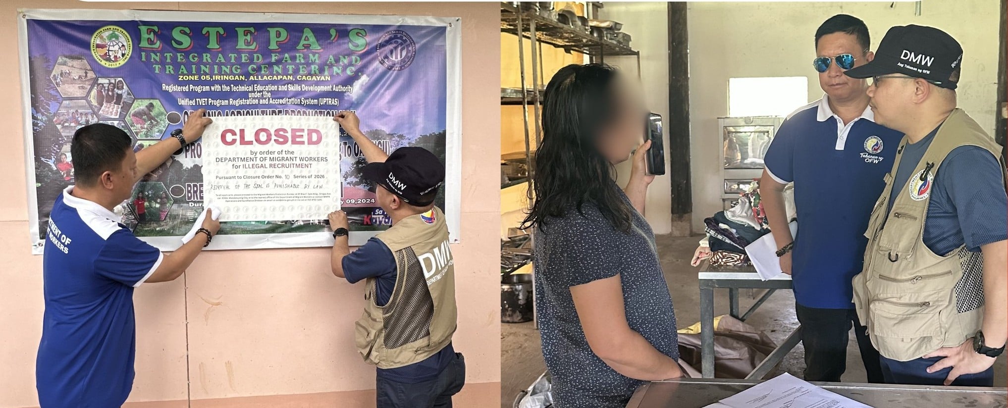 DMW shuts down Cagayan training center for alleged illegal recruitment