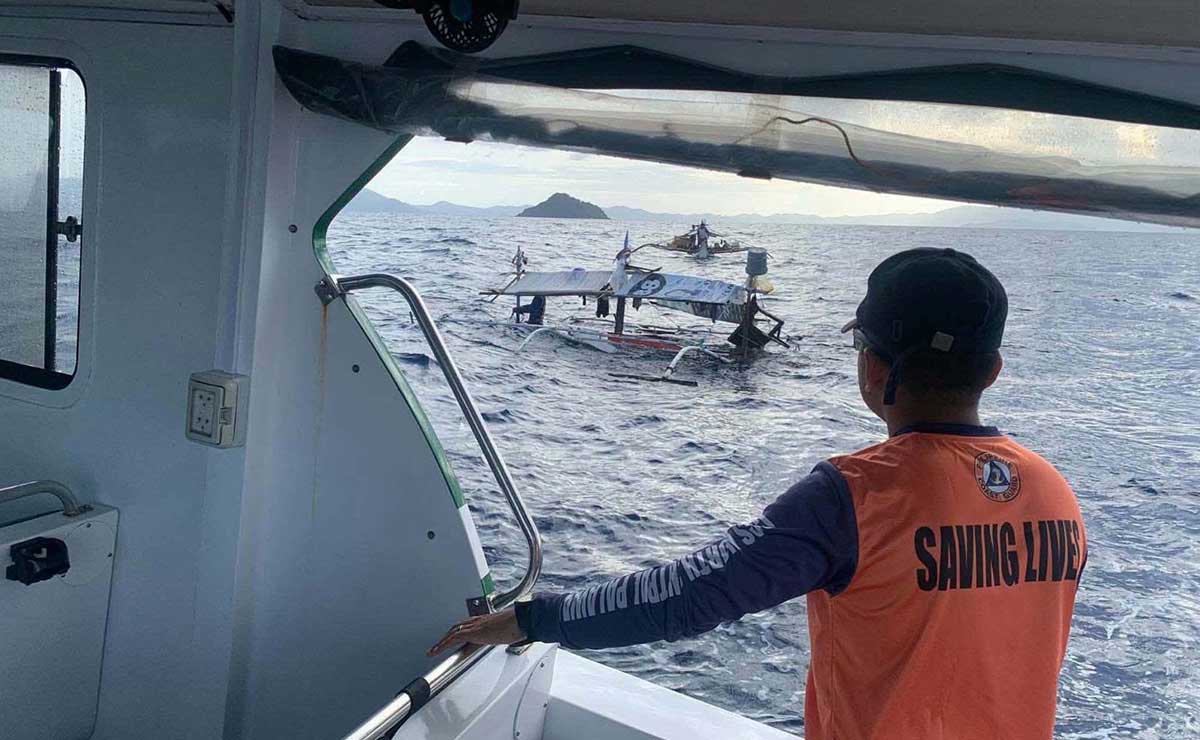 3 fishermen rescued after boat partially sinks off Palawan island