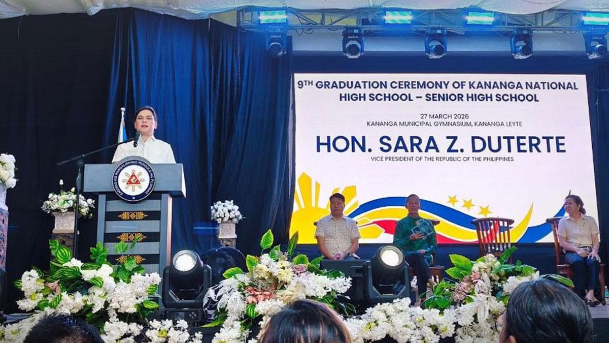 VP Sara Duterte to Leyte school grads: Stay away from illegal drugs