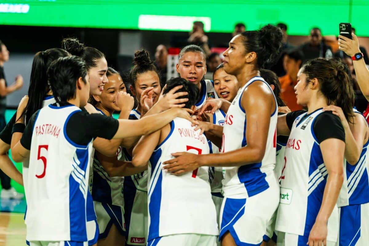 Gilas Pilipinas women after beating Senegal in the FIBA Women's Olympic Pre-qualifying Tournament