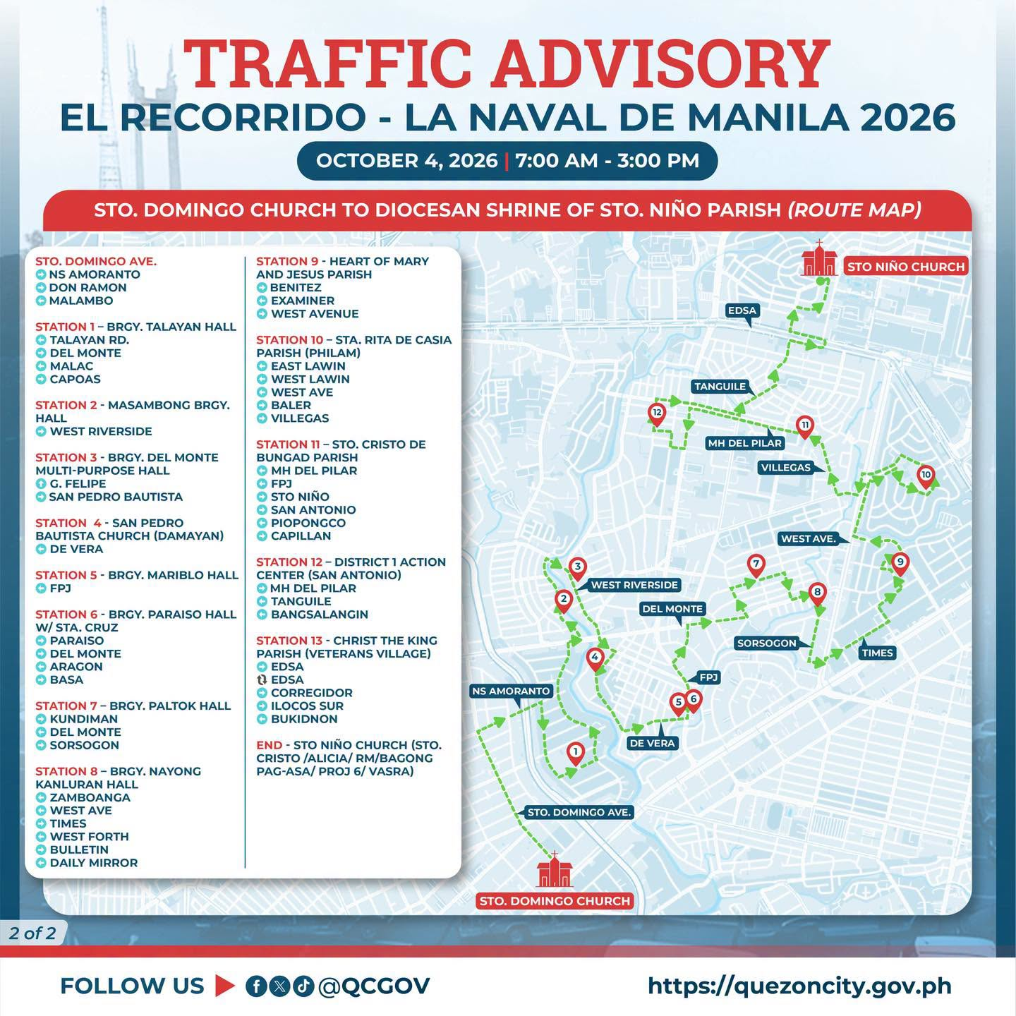 QC warns motorists of heavy traffic due to La Naval procession