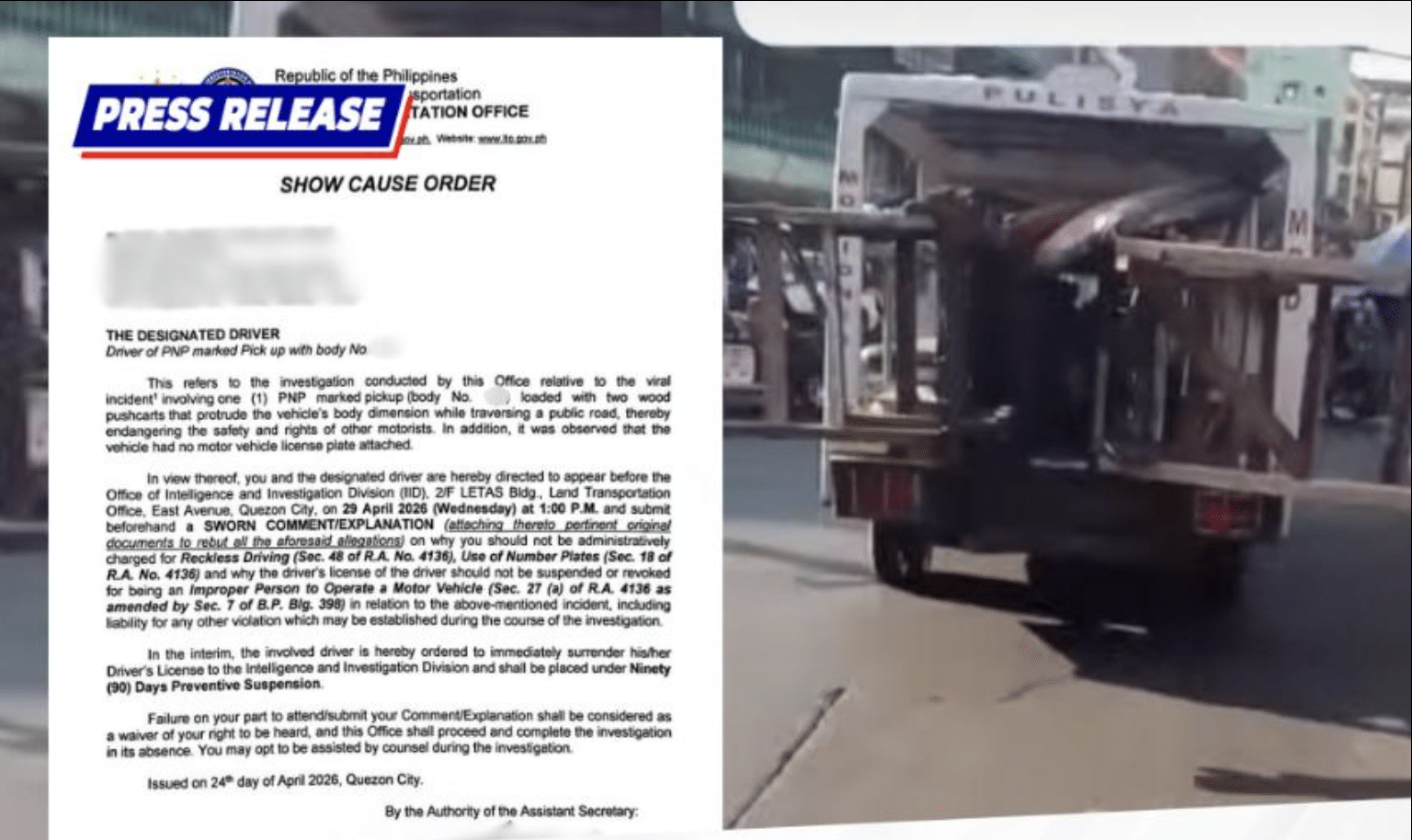 LTO summons cop, driver in viral traffic incident