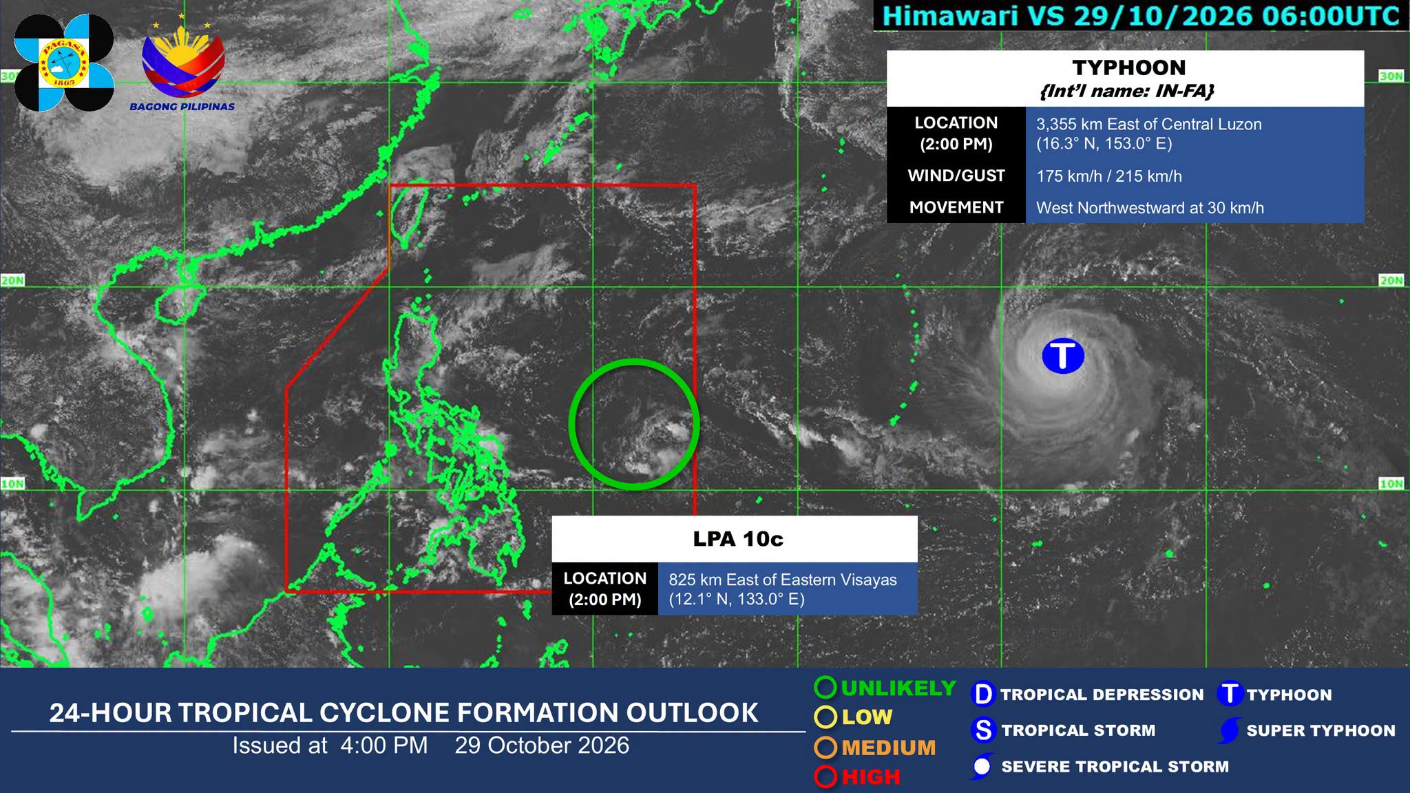 LPA trough to bring rains to parts of Visayas, Mindanao on Oct. 30
