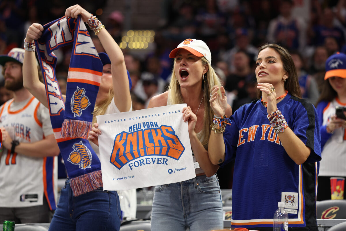 New York Knicks fans celebrate NBA Finals return