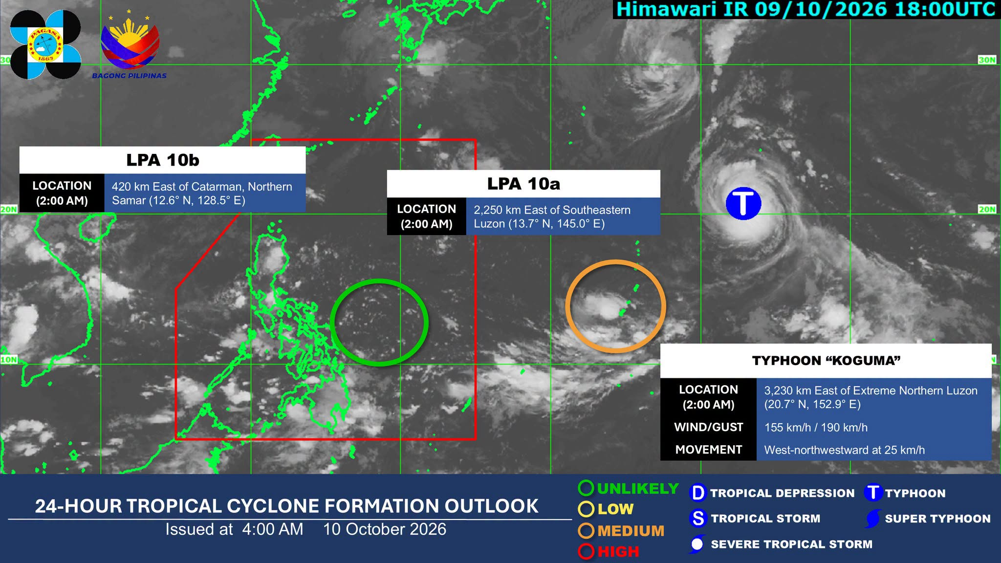 LPA, ITCZ to bring rain in many parts of the country on Saturday (Oct. 10)
