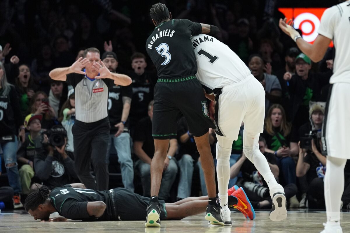 Victor Wembanyama ejected Game 4 NBA Playoffs Spurs vs Timberwolves