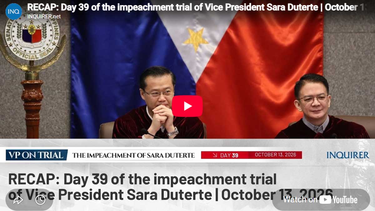 RECAP: Day 39 of Sara Duterte’s impeachment trial | Oct. 13, 2026