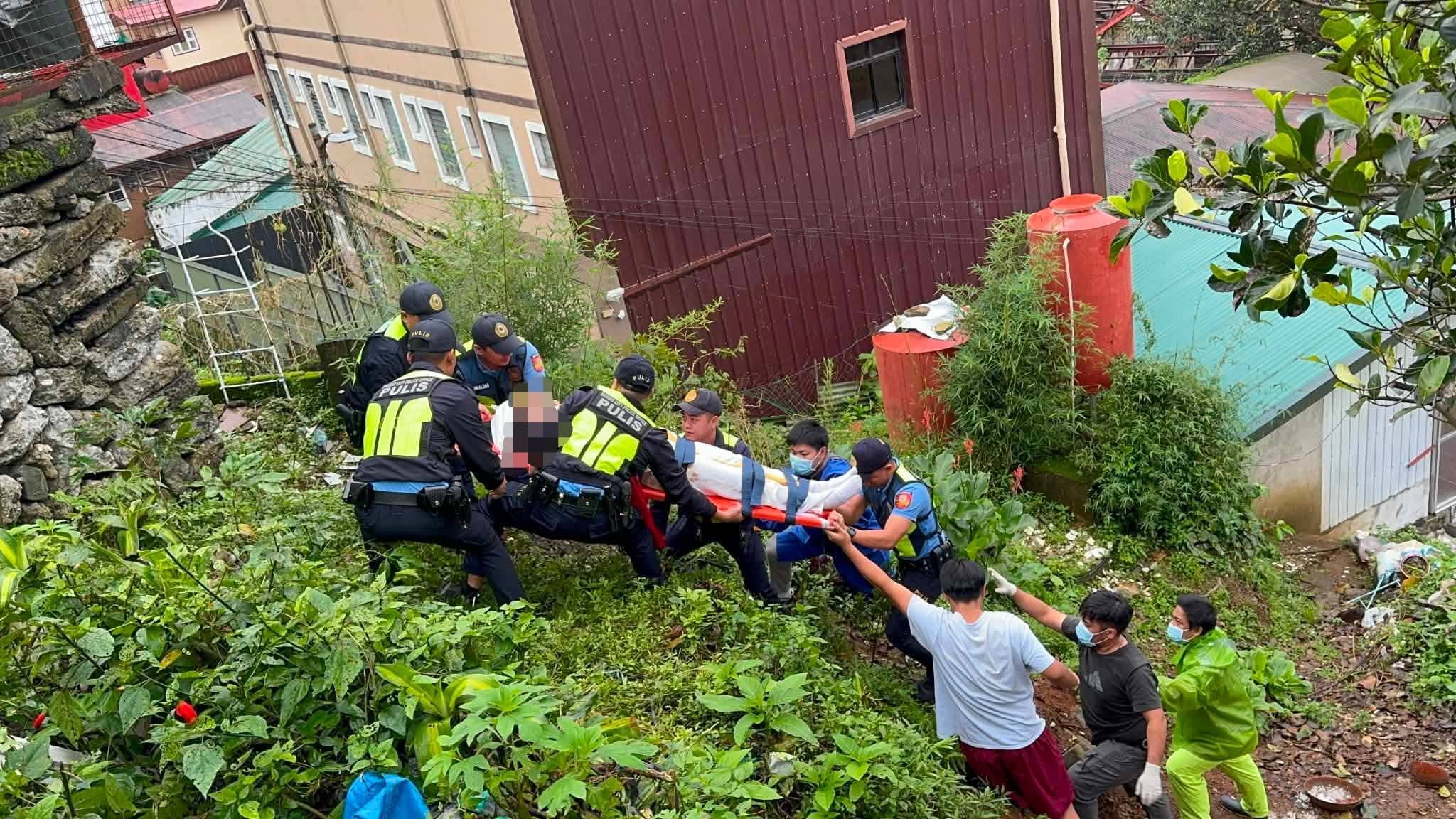 Woman rescued after falling into riprap in Baguio City