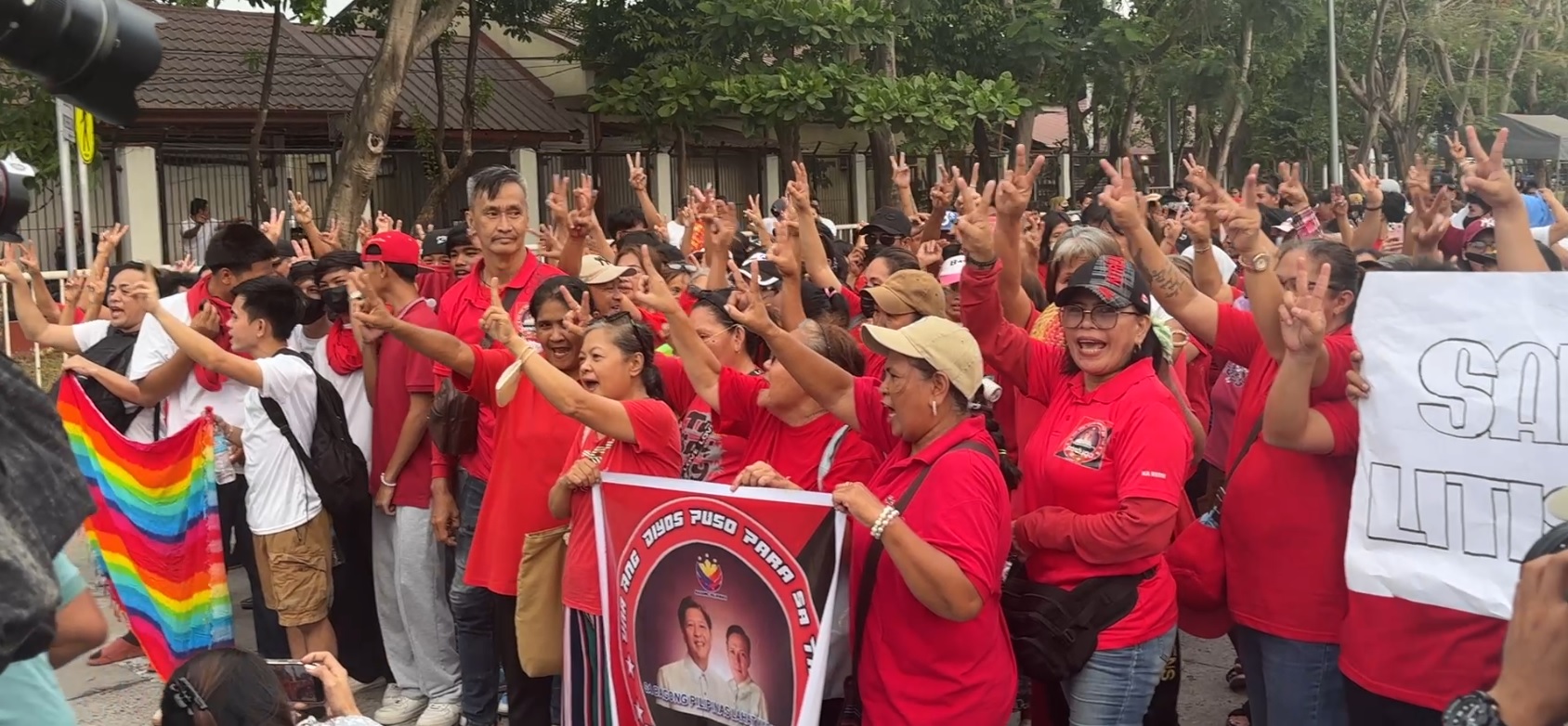 Marcos-Duterte supporters clash outside Senate