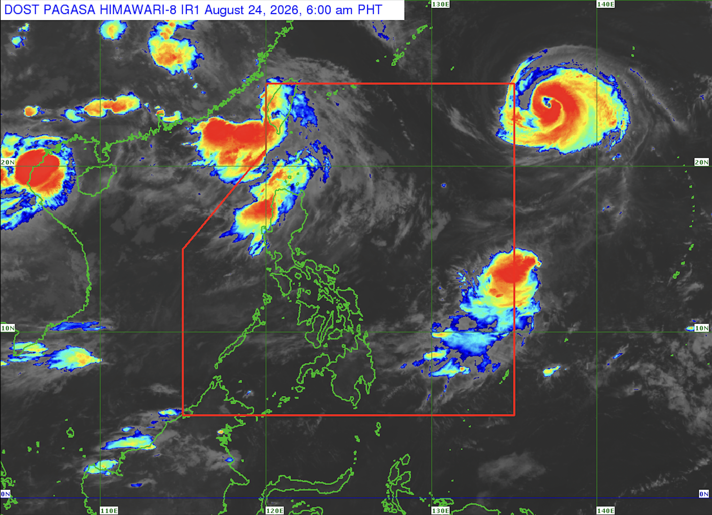 Habagat to bring rain in Northern, Central Luzon areas Monday (Aug. 24)