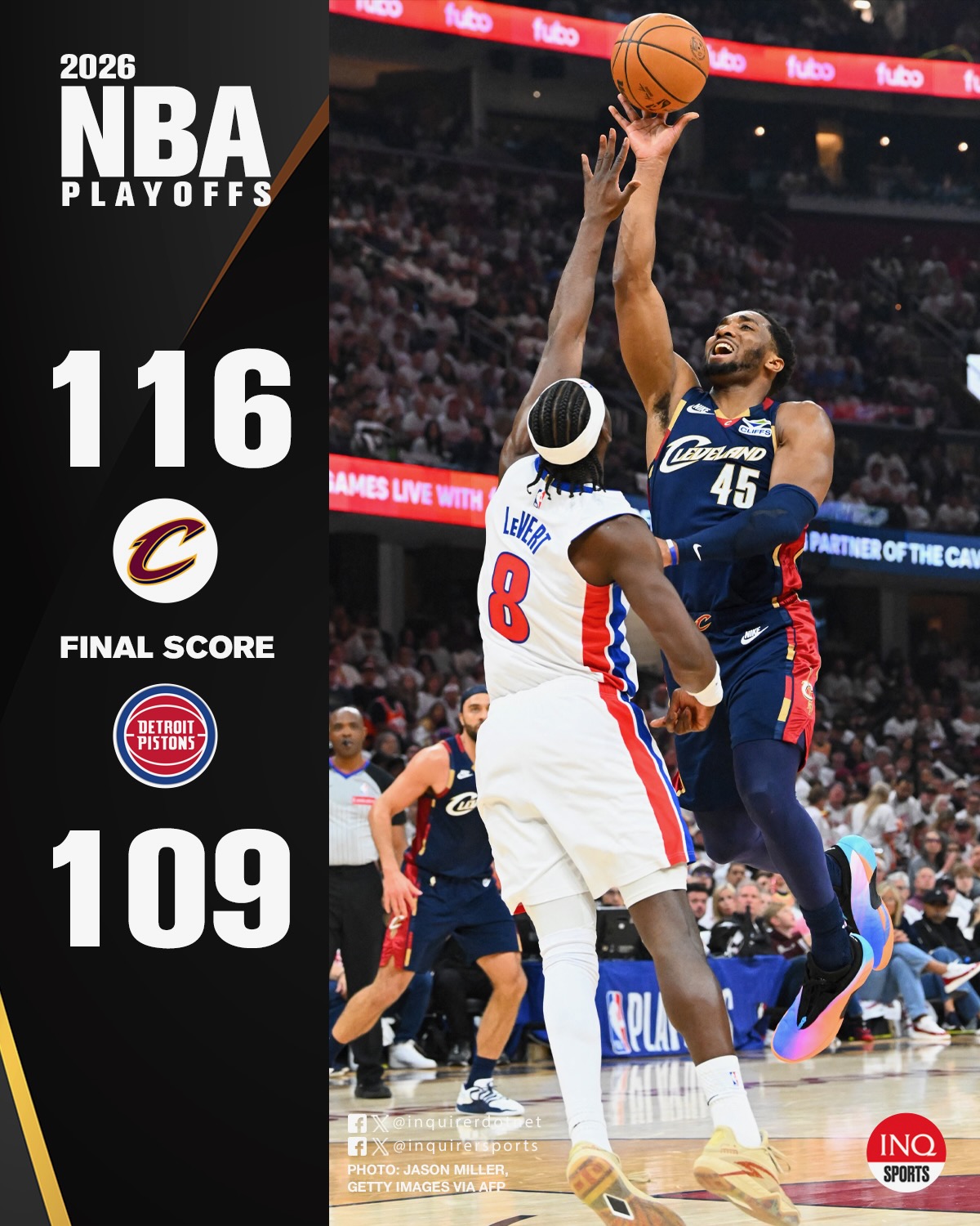 NBA Playoffs scores today Cleveland Cavaliers vs Detroit Pistons Game 3
